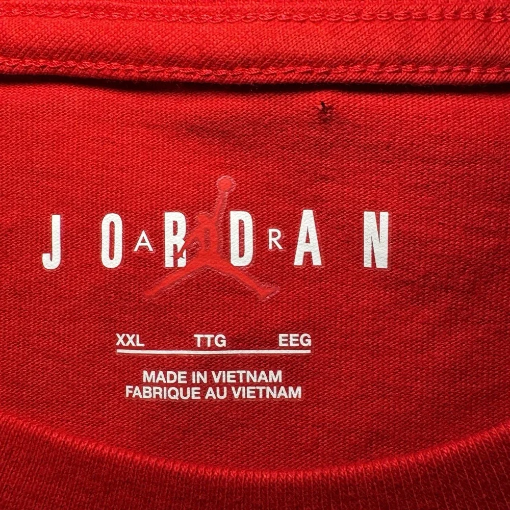 Nike Air Jordan XXL MVP Flight Cursive Script T Shirt Red FN5958-687 Baseball
